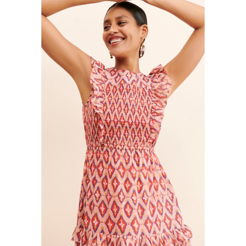 BANJANAN Iris Tiered Ruffled Dress Size M